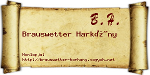 Brauswetter Harkány névjegykártya
